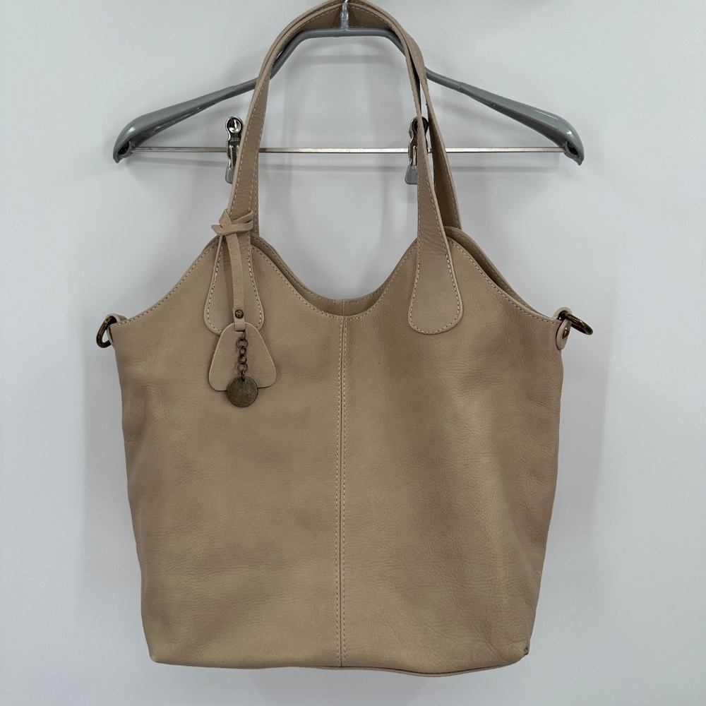 BORSE in PELLE Leather Shoulder Bag Made in Italy with Crossbody Strap in Tan